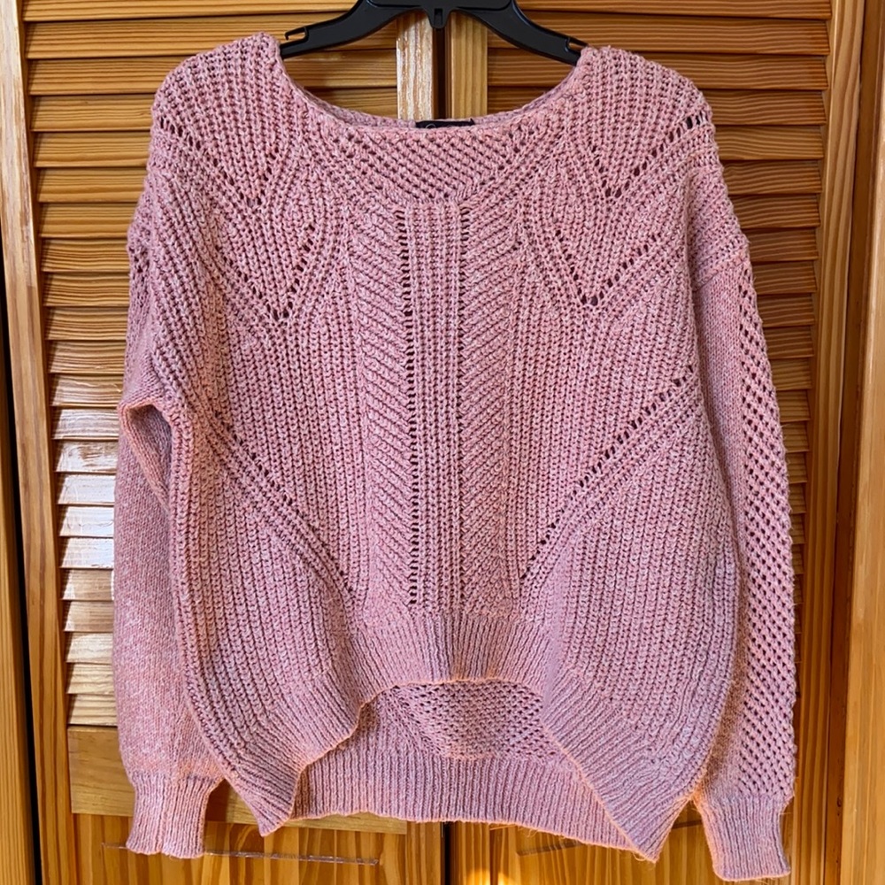 light pink chunky knit oversized sweater jessica simpson